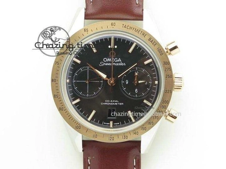 1230 QuickDry De Ville Chronograph RG OMF 1:1 Best Edition Blue Dial On Blue Leather Strap A 8107